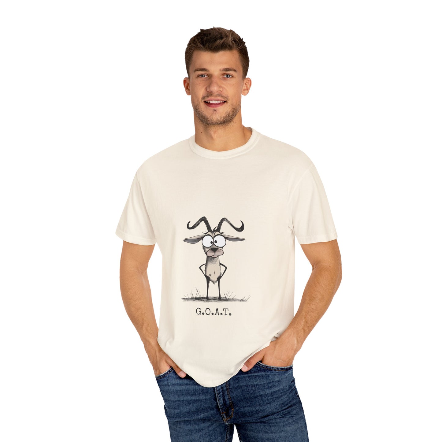 Funny Goat Graphic T-Shirt, G.O.A.T. Tee, Humor T-Shirt, Gift for Animal Lovers, Quirky Apparel
