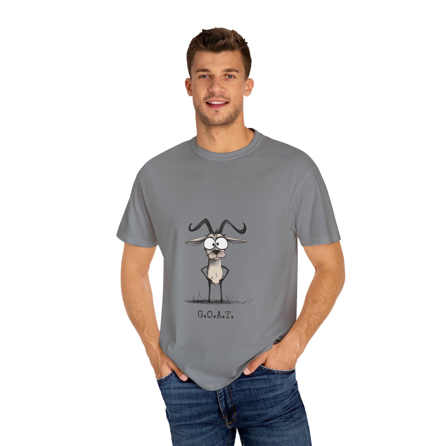 Funny Goat Graphic T-Shirt, G.O.A.T. Tee, Humor T-Shirt, Gift for Animal Lovers, Quirky Apparel