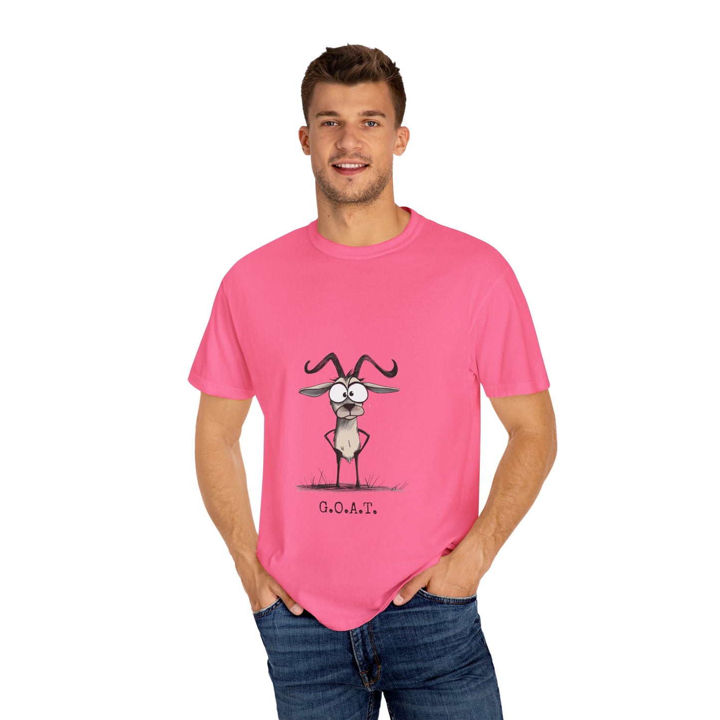 Funny Goat Graphic T-Shirt, G.O.A.T. Tee, Humor T-Shirt, Gift for Animal Lovers, Quirky Apparel