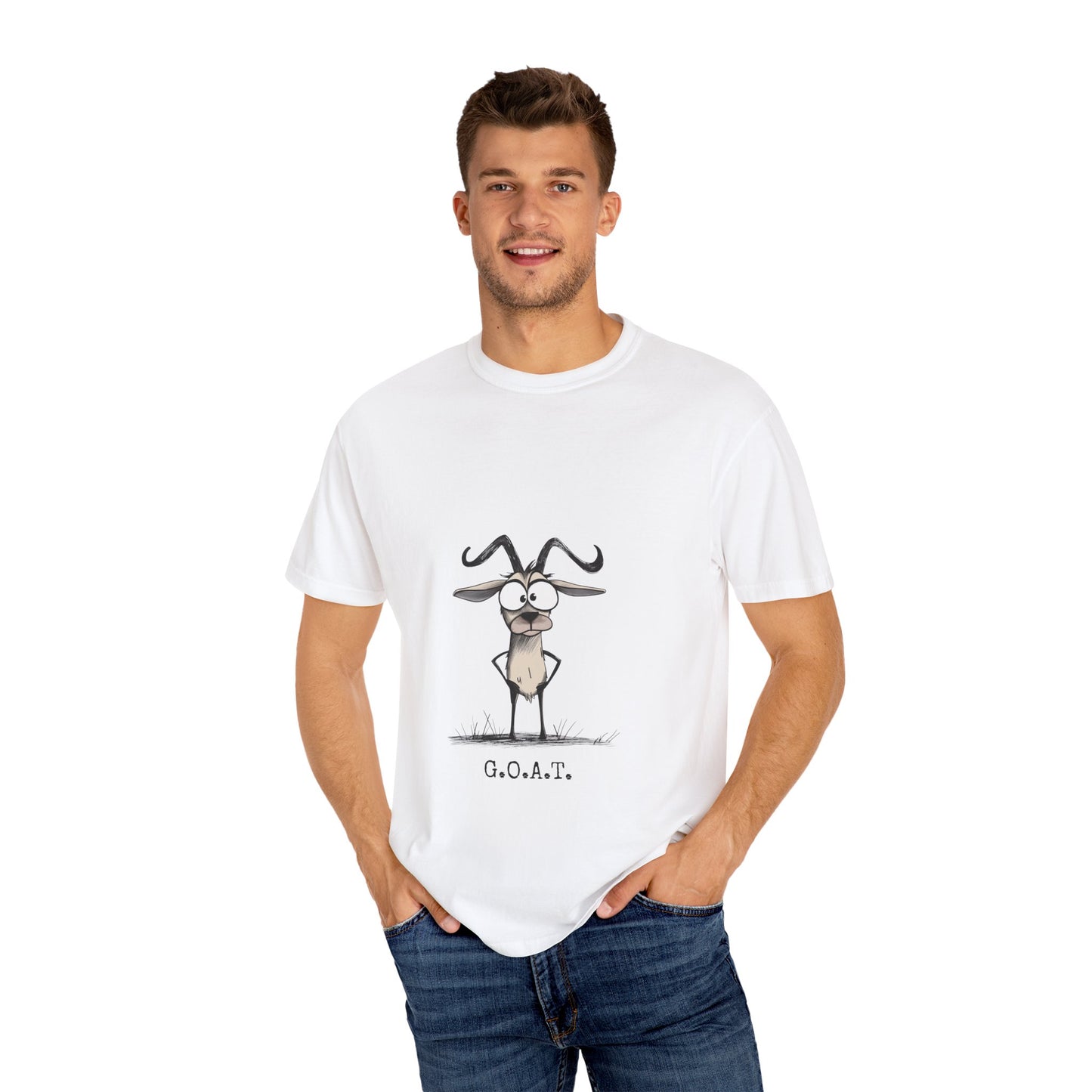 Funny Goat Graphic T-Shirt, G.O.A.T. Tee, Humor T-Shirt, Gift for Animal Lovers, Quirky Apparel