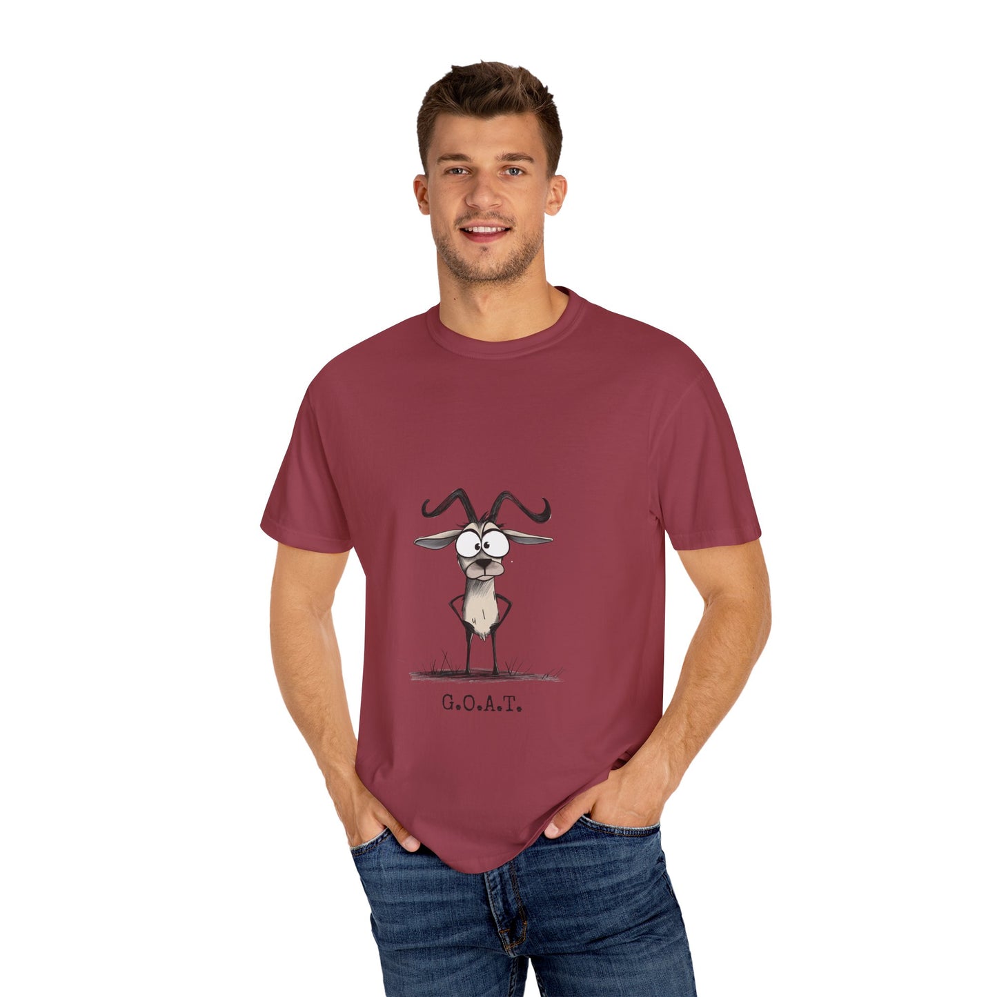 Funny Goat Graphic T-Shirt, G.O.A.T. Tee, Humor T-Shirt, Gift for Animal Lovers, Quirky Apparel