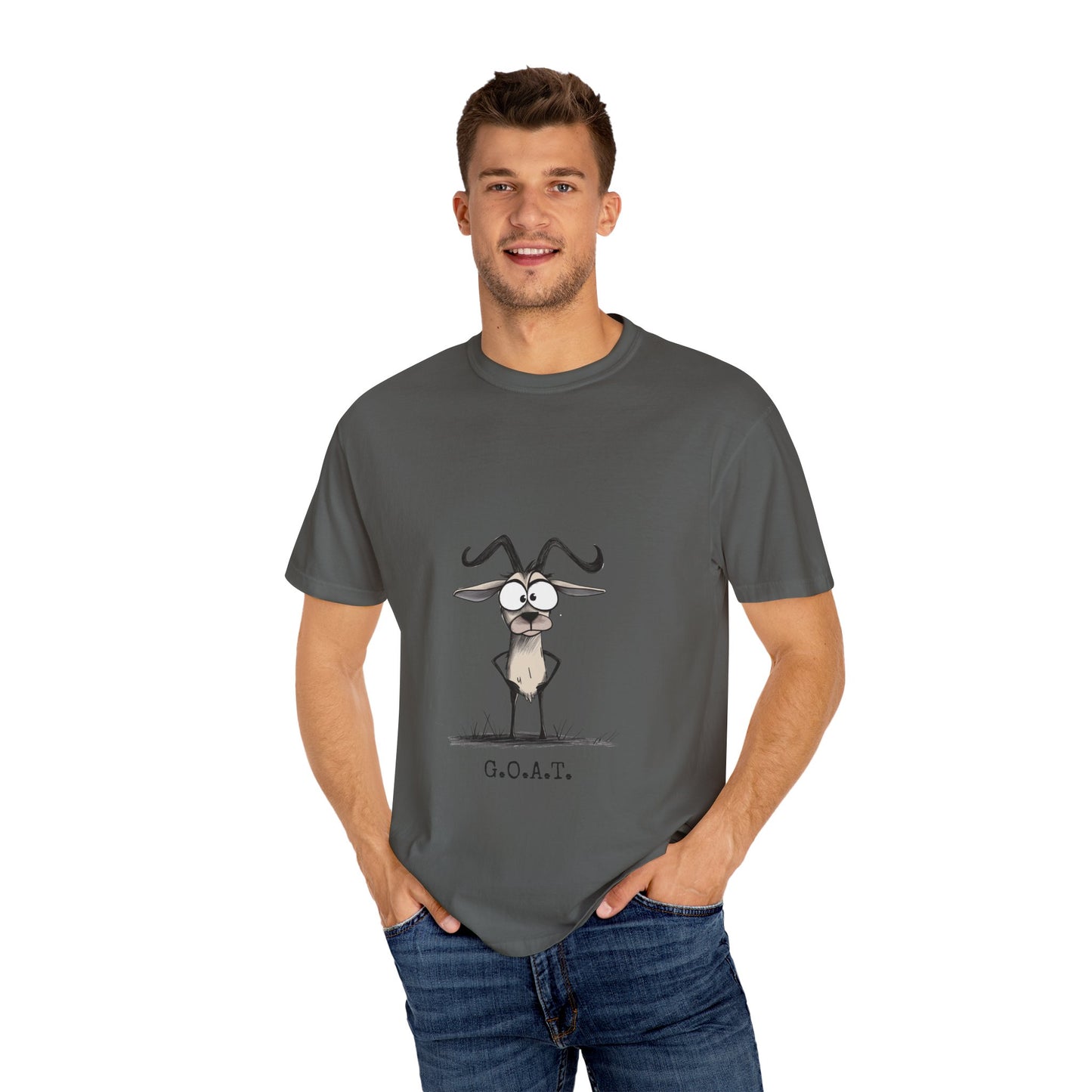 Funny Goat Graphic T-Shirt, G.O.A.T. Tee, Humor T-Shirt, Gift for Animal Lovers, Quirky Apparel