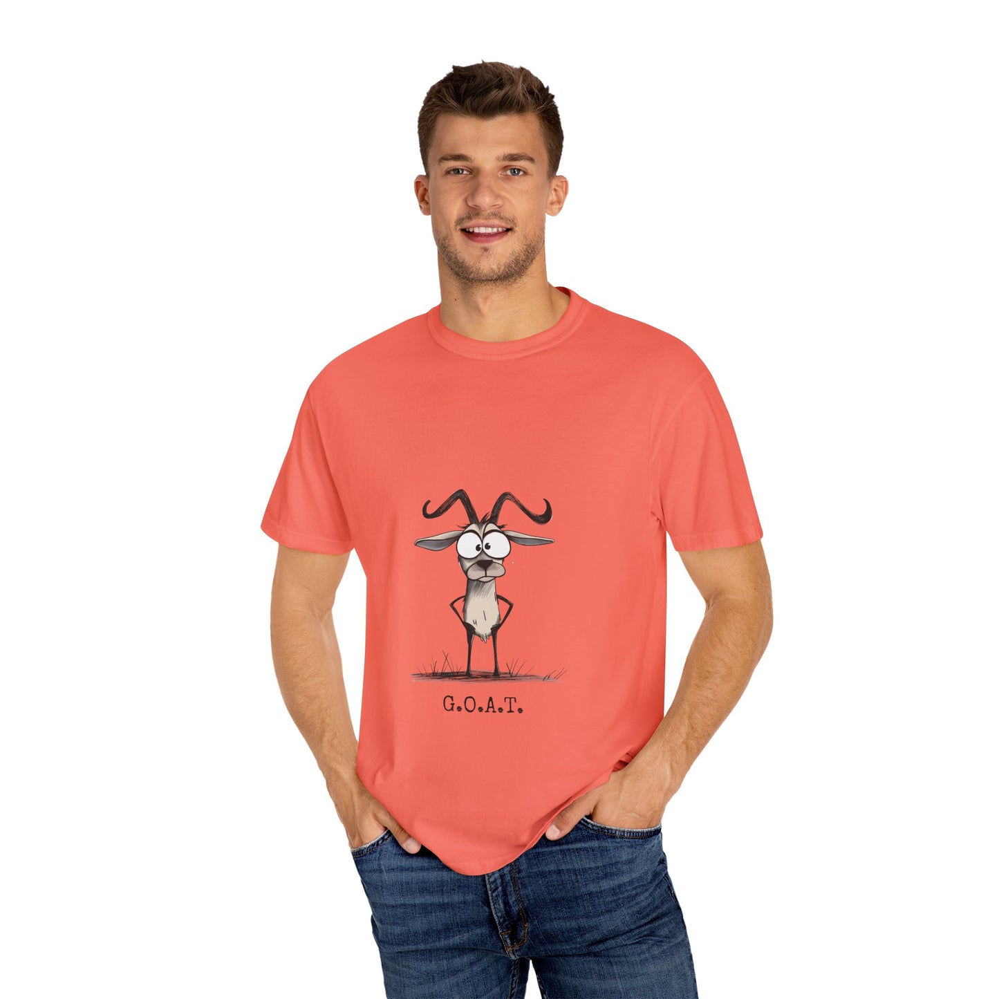 Funny Goat Graphic T-Shirt, G.O.A.T. Tee, Humor T-Shirt, Gift for Animal Lovers, Quirky Apparel