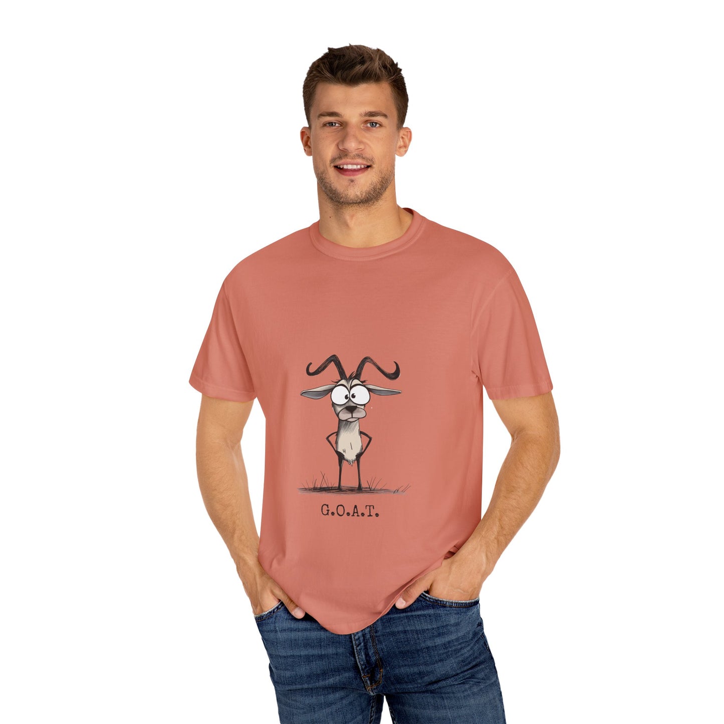 Funny Goat Graphic T-Shirt, G.O.A.T. Tee, Humor T-Shirt, Gift for Animal Lovers, Quirky Apparel